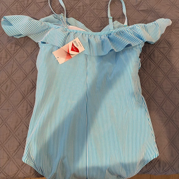Land’s End Off Shoulder Swim Suit 12 - Picture 2 of 3